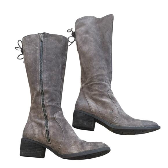 Born Felicia Tall Knee High Riding Boots Suede Leather size 11 - Picture 3 of 16